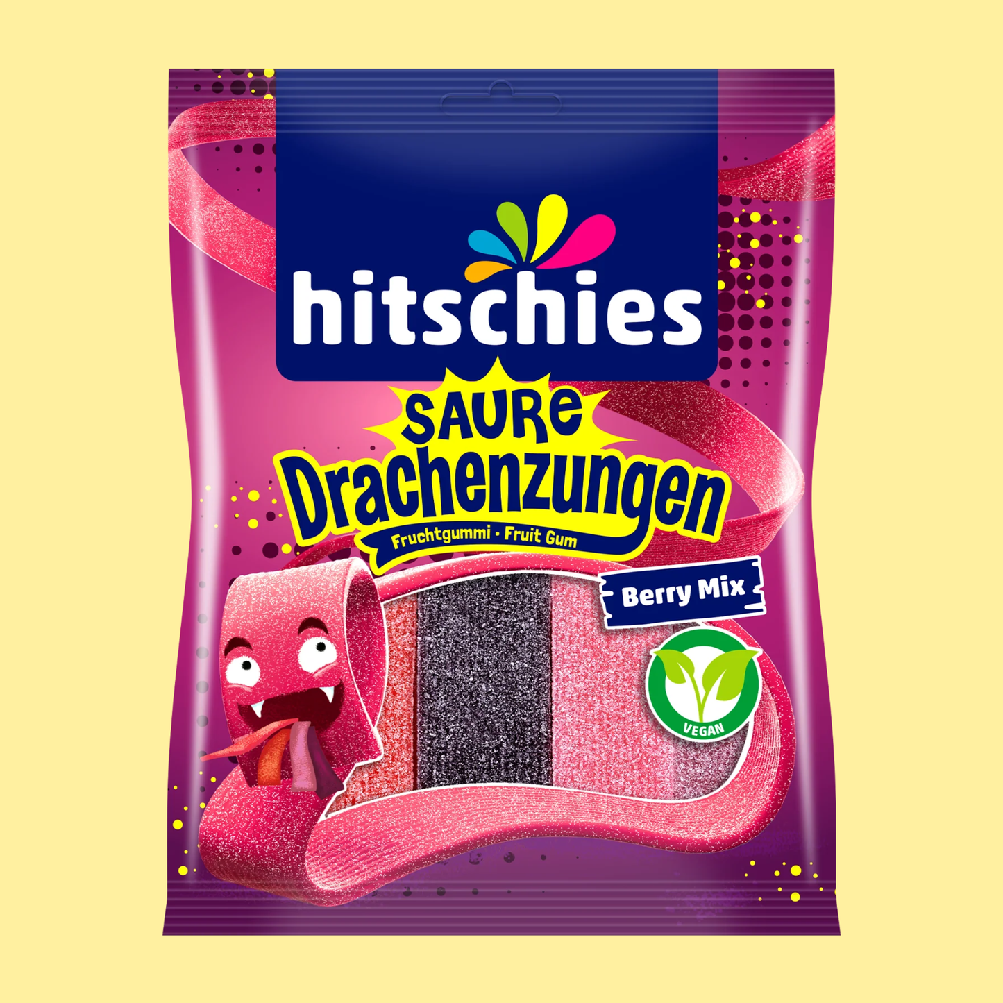 Hitschies Saure Drachenzungen Berry Mix 150g – German Vegan Gummy Candy – entry49