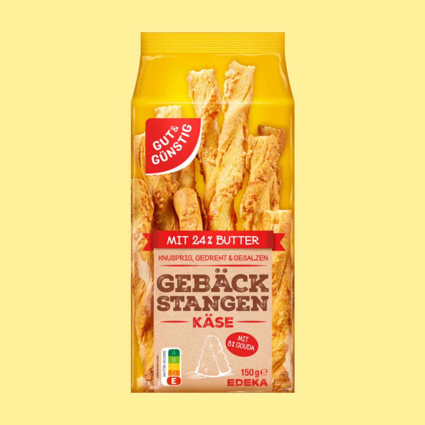Gut&Günstig Gebäckstangen Käse 150g – German Salty Snack – entry49