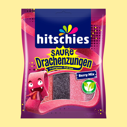 Hitschies Saure Drachenzungen Berry Mix 150g – German Vegan Gummy Candy – entry49