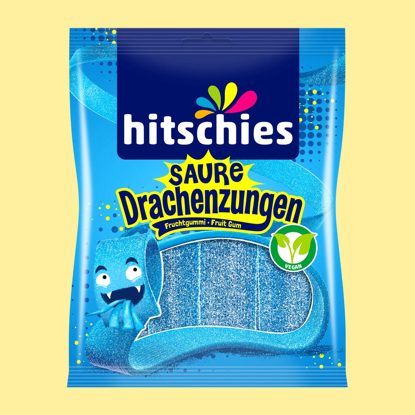 Hitschies Saure Drachenzungen Blau 150g – German Vegan Gummy Candy – entry49