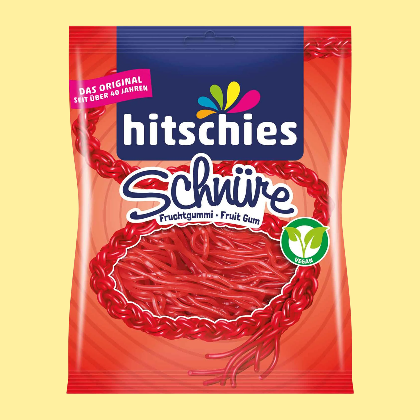 Hitschies Schnüre Rot 125g – German Vegan Gummy Candy – entry49