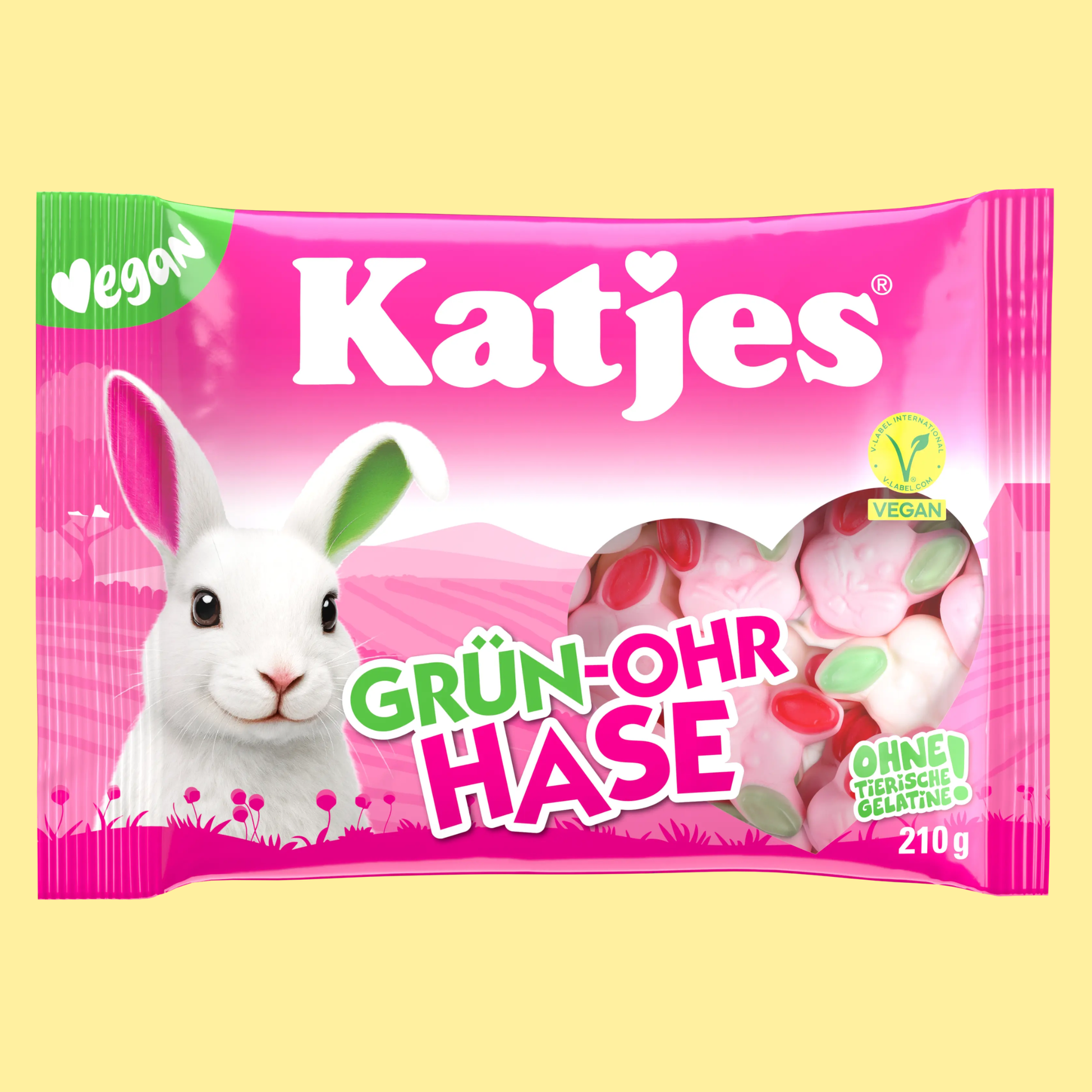 Katjes Grün-Ohr Hase 210g – German Vegan Gummy Candy – entry49