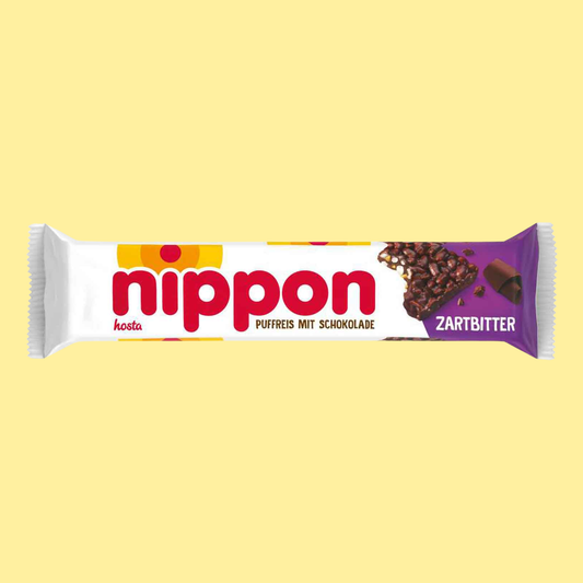 Nippon Zartbitter dark chocolate snack 200g – puffed rice and crunchy cornflakes coated in intense dark chocolate, a classic German treat