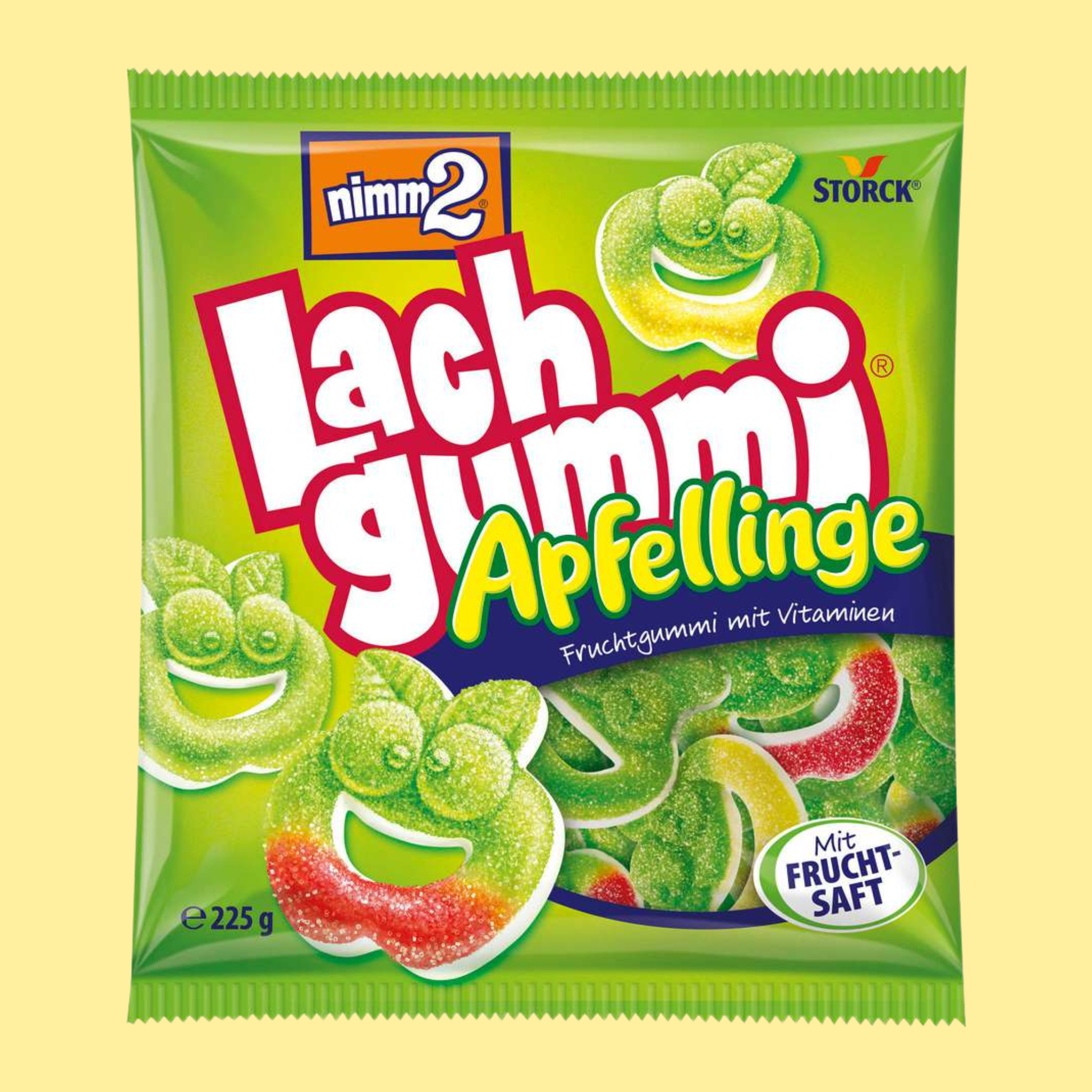 nimm2 Lachgummi Apfelringe 225g – German Gummy Candy – entry49